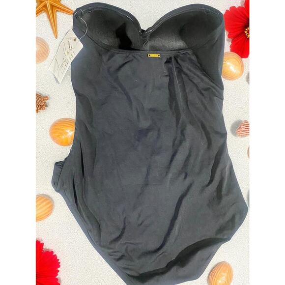 Anne Cole Black Strapless Swimsuit Women's Size 12 Black One Piece New With Tags - Picture 7 of 11